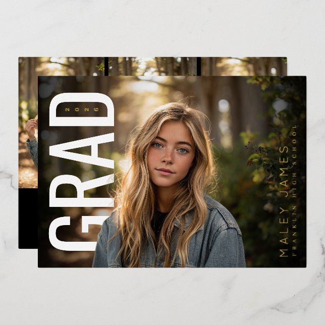 Modern PhotoPop Class of Graduation (Front/Back)