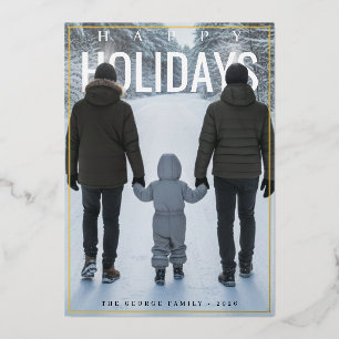 Modern PhotoPop Happy Valentine's Day Foil Holiday Card