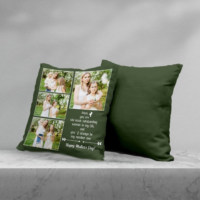 Modern Photos Mother's Day Collage Throw Pillow (Creator Uploaded)