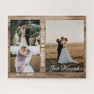 Modern photos simple personalised gift love couple jigsaw puzzle