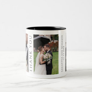 Modern Photos Wedding Thank You Two-Tone Coffee Mug
