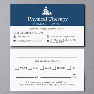 Modern Physical Therapist Office Appointment Card