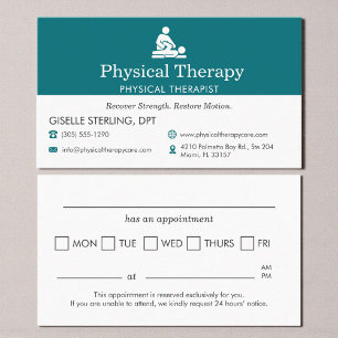 Modern Physical Therapy Office Appointment Card