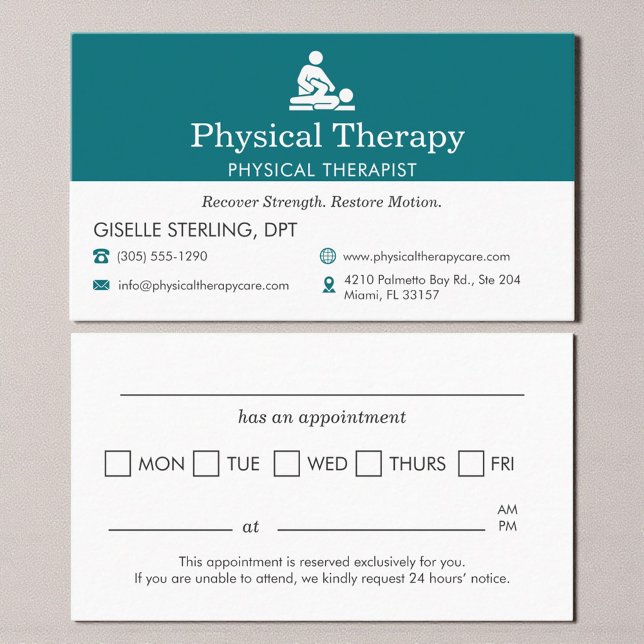 Modern Physical Therapy Office Appointment Card (Creator Uploaded)