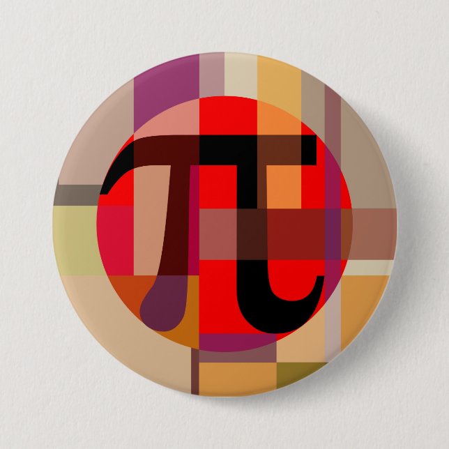 Modern Pi Composition, Geometric 7.5 Cm Round Badge (Front)