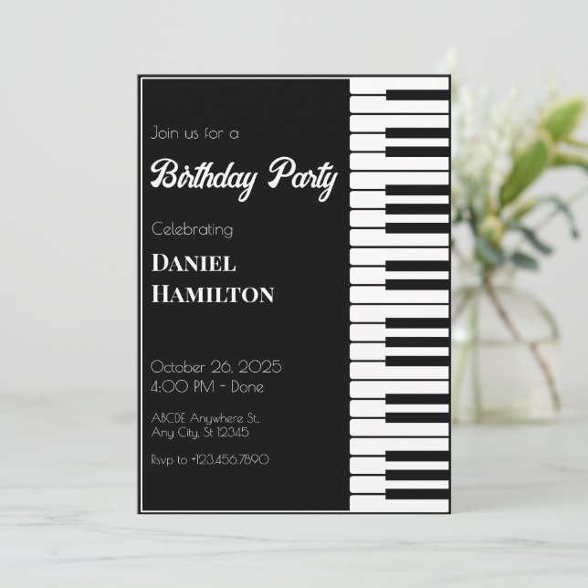 Modern piano  invitation (Standing Front)