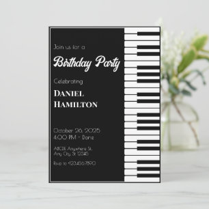 Modern piano  invitation