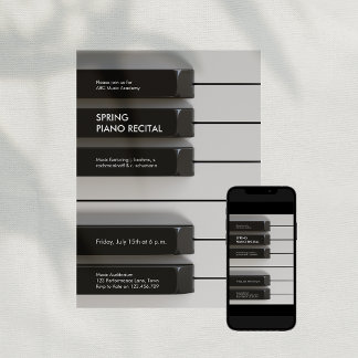 Modern Piano Music Academy Recital Invitation