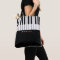 Modern piano music all-over tote bag with name