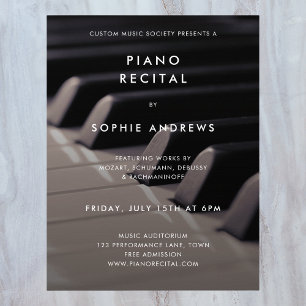 Modern Piano Recital Concert Photo Template Poster