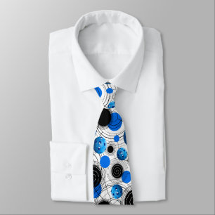 Modern Pickleball Pattern Blue Tie