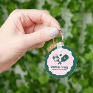 Modern Pickleball & Prosecco Bachelorette Weekend Key Ring