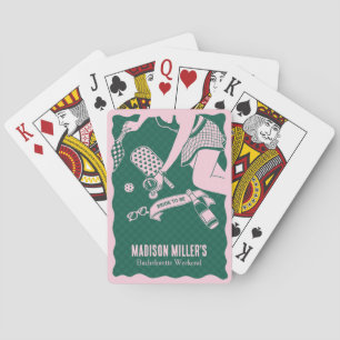 Modern Pickleball & Prosecco Bachelorette Weekend Playing Cards