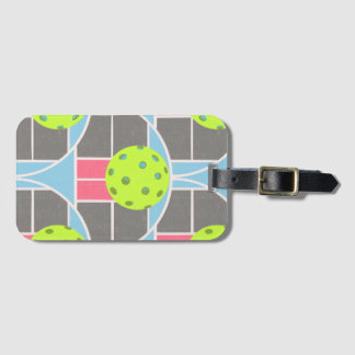 Modern Pickleball scalloped Electronics iPad cases Luggage Tag