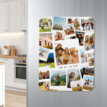 Modern Picture Scrapbook Photo Collage Magnet<br><div class="desc">Create your own modern photo collage magnet featuring 21 of your favourite pictures in a trendy overlapping scrapbook style design. Add your own personalised text for any occasion.</div>