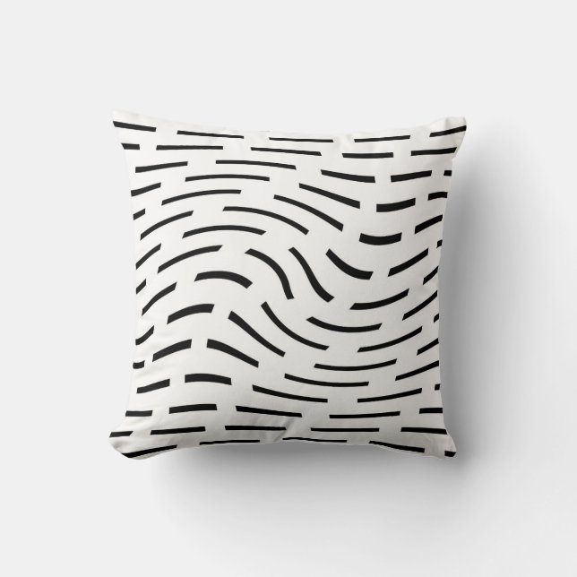 modern pillow abstract pattern  black and white (Front)