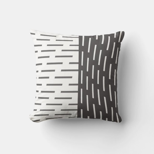 modern pillow abstract pattern grey and white (Front)