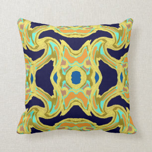 Modern Pillow-Navy,Yellow,Orange,Green,Blue Cushion