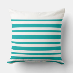 Modern Pillow Teal Stripe CH9 by marlodeedesigns