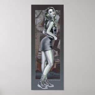 Modern Pin-Up Girl Illustration Poster