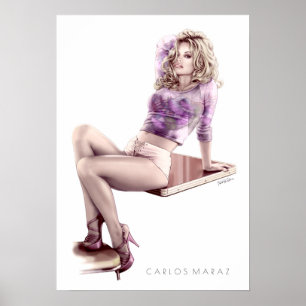 Modern Pin-Up Girl Illustration  Poster