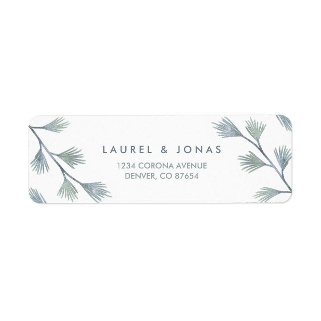 Modern Pine Green + White Return Address Labels (Front)