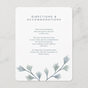 Modern Pine Green + White Wedding Insert Cards