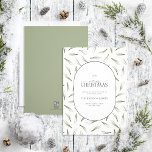 Modern Pine Needle Greenery Arch Merry Christmas Holiday Card<br><div class="desc">What better way to spread holiday cheer than with our Modern Pine Needle Greenery Pill Shape Merry Christmas Holiday Card? This beautiful card features a modern winter greenery pattern, behind the pill shaped inset featuring your holiday greetings. The word "Merry" is elegantly written in a script font, making this the...</div>