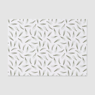 Modern Pine Needle Greenery Watercolor Christmas Tissue Paper