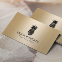 Modern Pineapple Logo Elegant Golden Background
