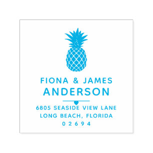Modern Pineapple Married Couple Return Address Self-inking Stamp