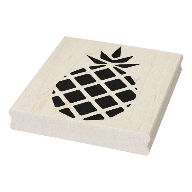 Modern Pineapple Silhouette Rubber Art Stamp (Stamp)