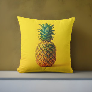 Modern Pineapple Yellow Outdoor Pillow   Tropical