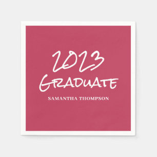 Modern Pink 2023 Graduation Name Napkin