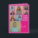 Modern Pink 8 Photo Collage 18th Birthday Card<br><div class="desc">Celebrate a milestone birthday with a modern and elegant eight-photo collage. This design captures cherished memories and adds a personal touch to an 18th birthday celebration,  making it a keepsake to treasure.</div>