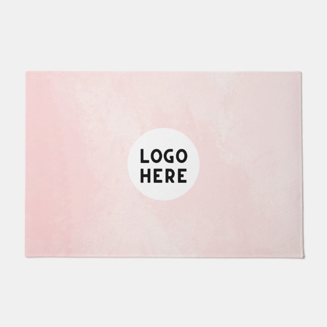 Modern Pink Abstract Doormat - Add Logo (Front)