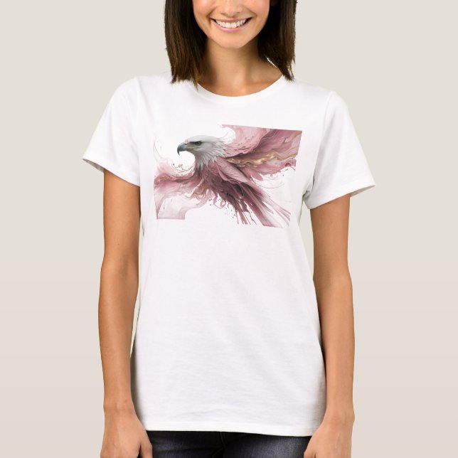 Modern Pink Abstract Eagle Trendy Tee (Front)