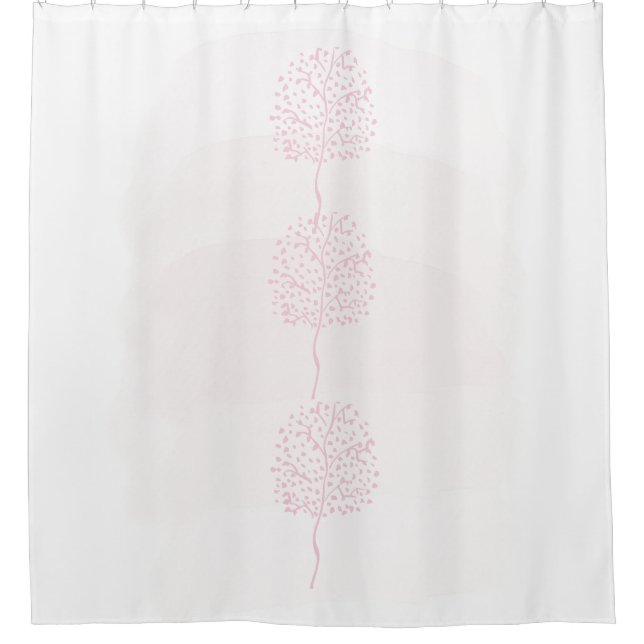 Modern Pink Abstract Nature Shower Curtain (Front)