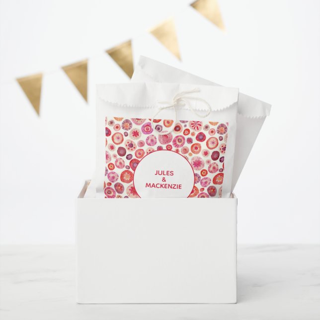 Modern Pink Abstract Wedding Favour Bag (Party)