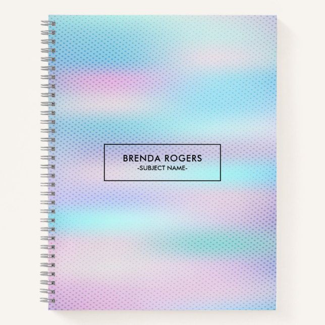 Modern pink and blue blurred background notebook (Front)