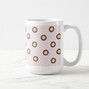 Modern Pink and Brown Circles Coffee Mug
