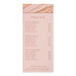 Modern Pink and Gold Abstract Elegant Rack Card
