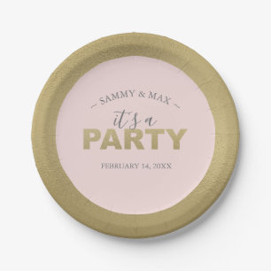 Modern Pink and Gold Girly Party Paper Plate