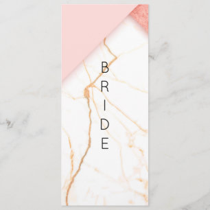 Modern Pink and Gold Marble Reserved Chair Sign Menu