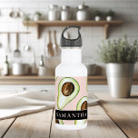 Modern  Pink And Green Avocado Pattern With Name 532 Ml Water Bottle<br><div class="desc">Modern  Pink And Green Avocado Pattern With Name</div>