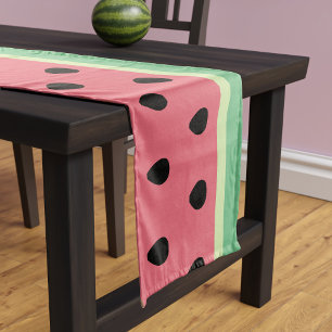 Modern Pink and Green Watermelon Table Runner