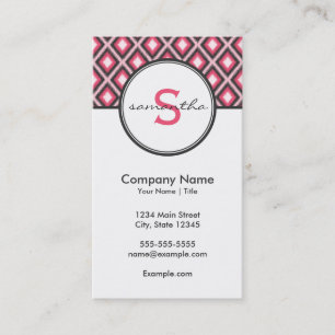 Modern Pink and Grey Business Card