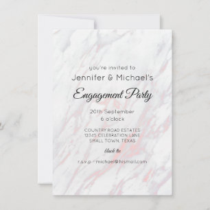 Modern Pink and Grey Marble Engagement