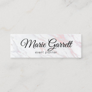 Modern Pink and Grey Marble Mini Business Card