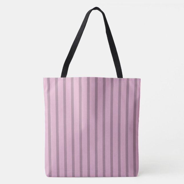 Modern Pink and Mauve Striped Tote Bag (Front)